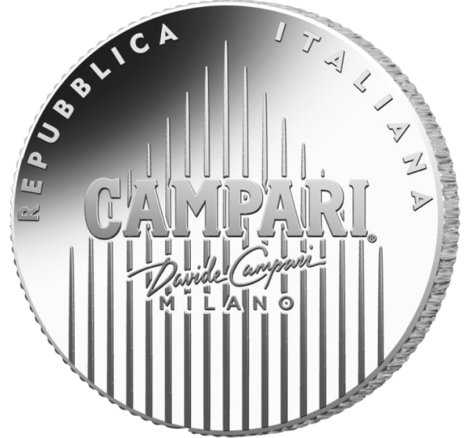 Italia 4 euro Argento BU 2025 - argento Campari