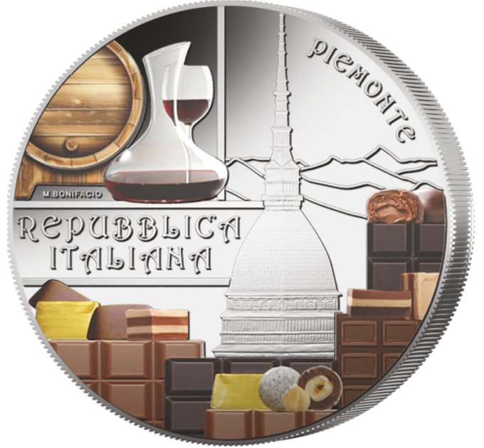 Italia 5 euro BU 2025 - Cultura enogastronomica italiana - Barolo e Cioccolato – Piemonte