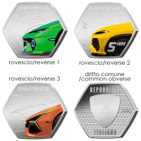 Italia 5 euro Argento BU 2025 - Eccellenze Italiane - Automobili Lamborghini - Trittico