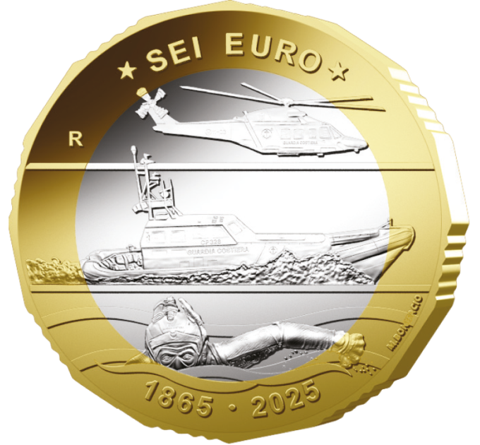 Italia 6 euro BU 2025 - 160° Anniversario delle Capitanerie di Porto - Guardia Costiera