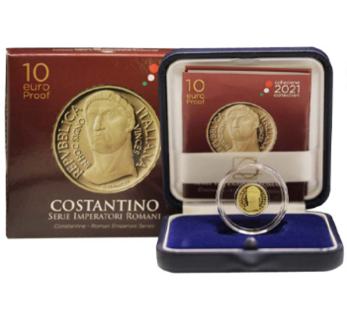 Italia 10 euro oro proof 2021 - Serie Imperatori Romani - Costantino
