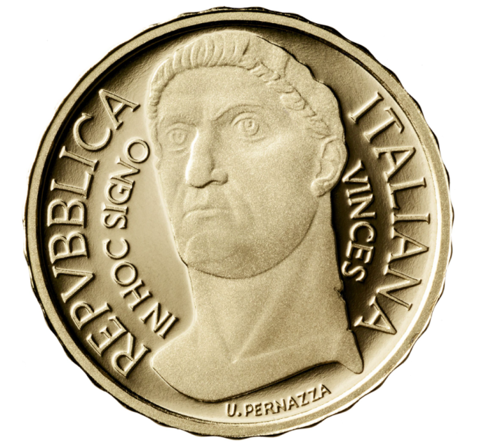 Italia 10 euro oro proof 2021 - Serie Imperatori Romani - Costantino