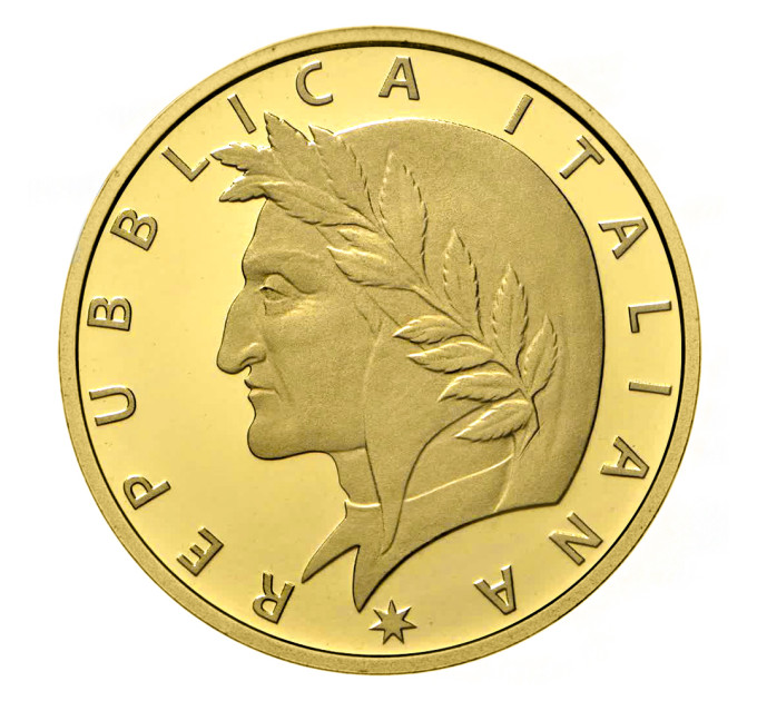 Italia 20 euro oro proof 2021 - 700° anniversario della morte di Dante Alighieri