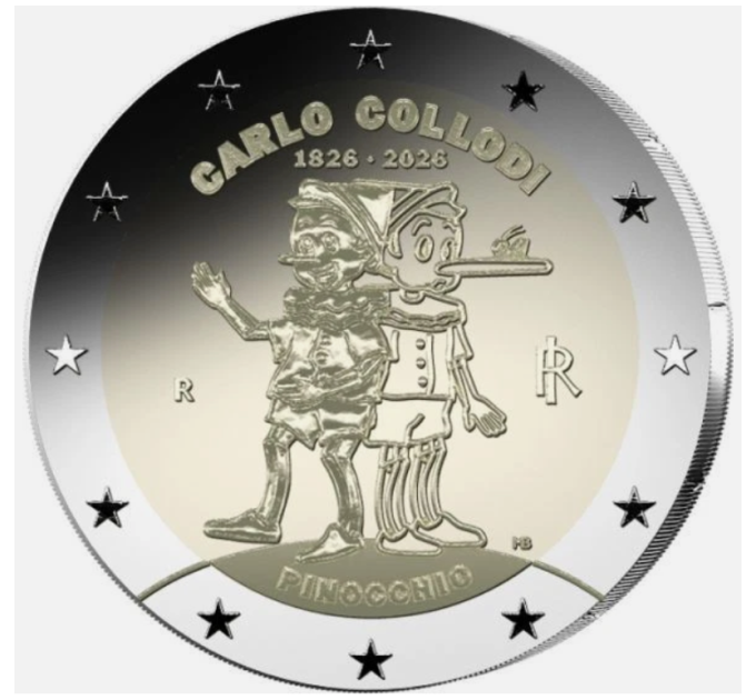 Italia 2 euro Proof 2026 - 200° Anniversario della nascita di Carlo Collodi