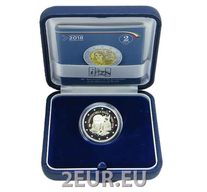 Italia 2 euro proof 2018 - 60° Anniversario della Istituzione del Ministero della Sanità 1958