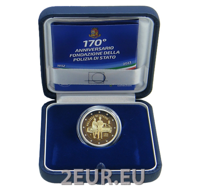 Italia 2 euro proof 2022 - 170° Anniversario della fondazione della Polizia di Stato Italiana