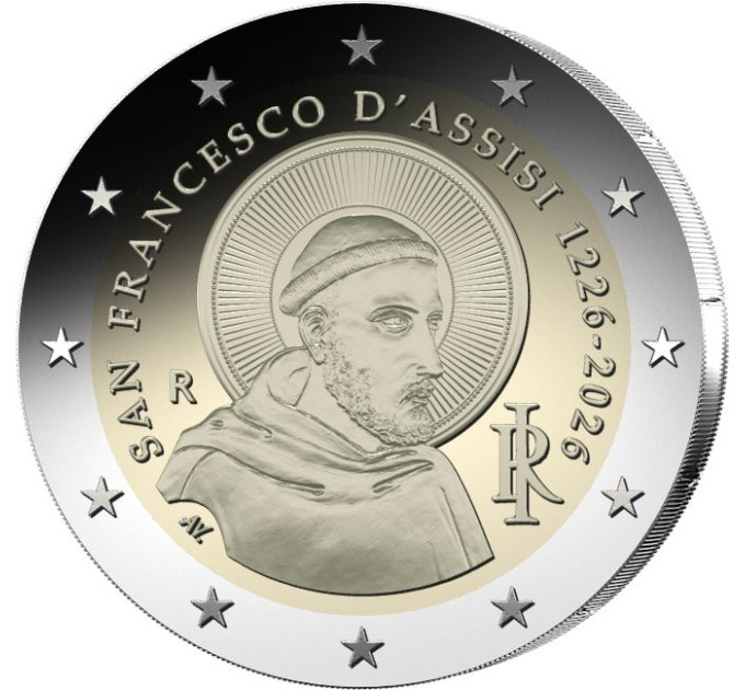 Italia 2 euro UNC 2026 - 800° Anniversario della morte di San Francesco d'Assisi