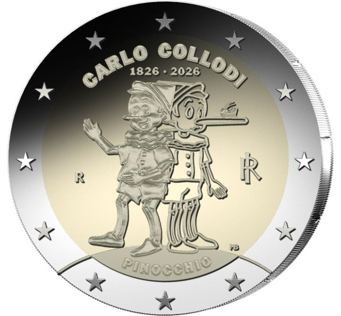 Italia 2 euro UNC 2026 - 200° Anniversario della nascita di Carlo Collodi