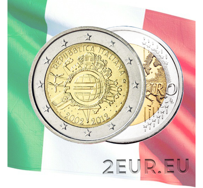 Italia 2 euro UNC 2012 - 10 anni di Euro Cash