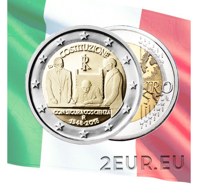 Italia 2 euro UNC 2018 - 70 anni Costituzione della Repubblica Italiana