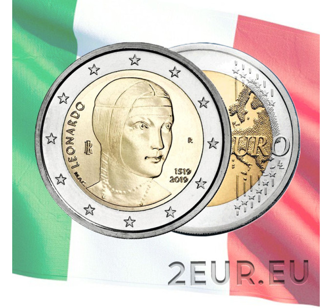 Italia 2 euro UNC 2019 - 500° Anniversario della Morte di Leonardo da Vinci