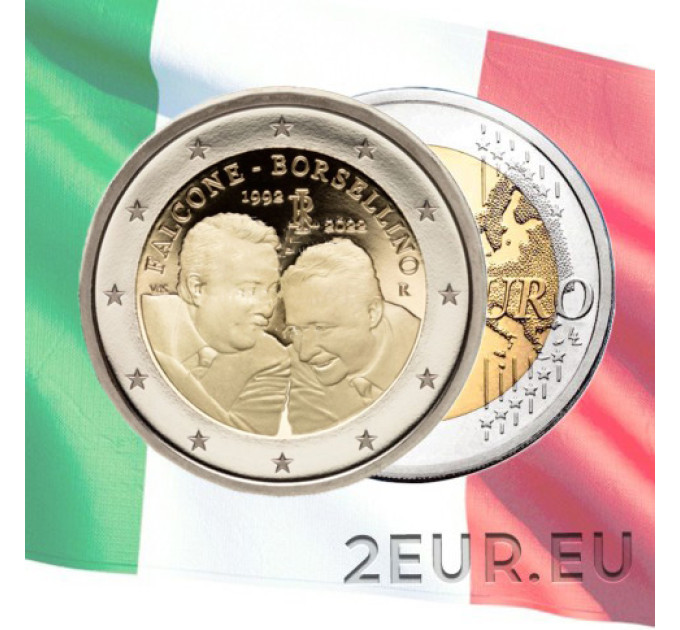 Italia 2 euro UNC 2022 - 30th Anniversary of the Death of Giovanni Falcone and Paolo Borsellino