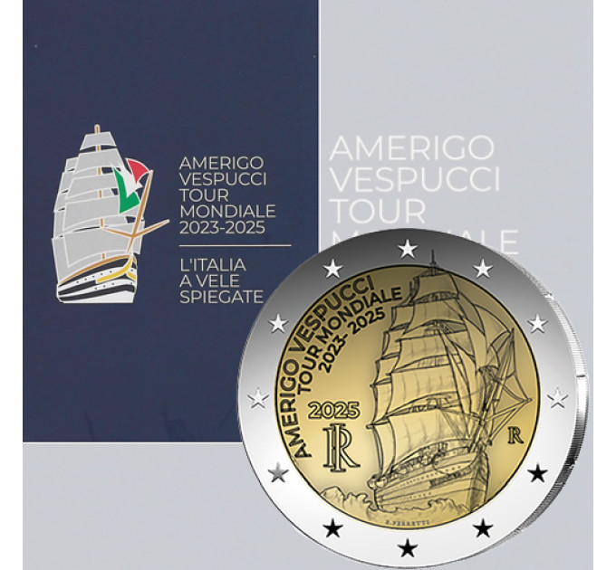 Italia 2 euro BU 2025 - Viaggio della Nave Amerigo Vespucci