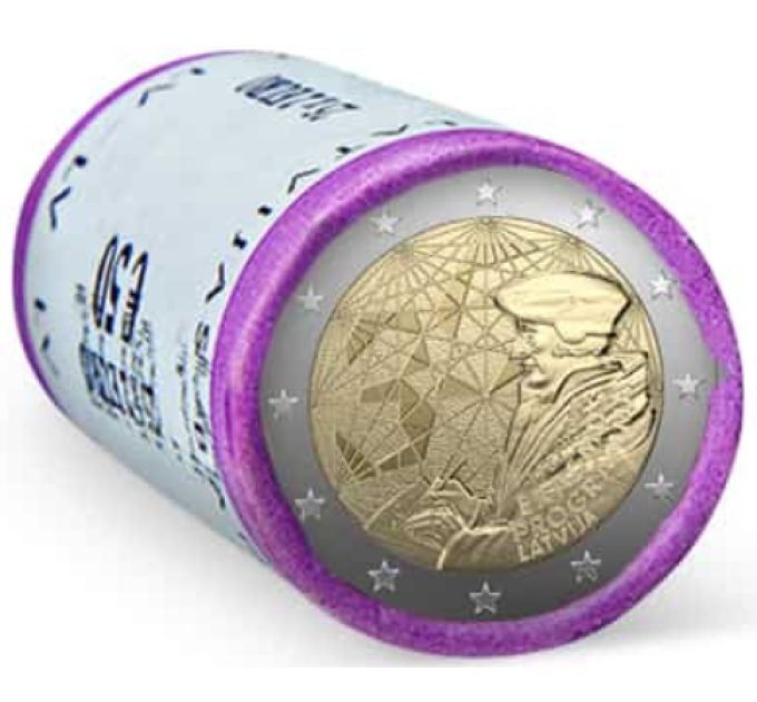 Lettonia 2 euro UNC rotolo 2022 - 35 anni di Erasmus