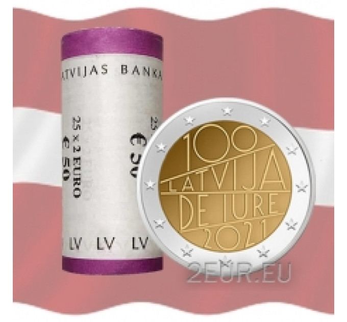 Lettonia 2 euro UNC rotolo 2021 - Lettonia de iure 100