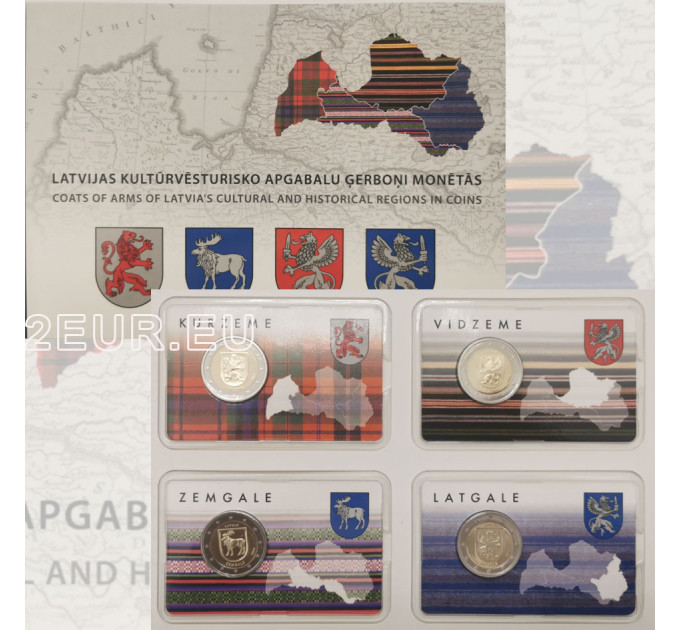 Lettonia 2 euro FDC 2016 - 2018 - Regioni Lettonia 2016 - 2018 