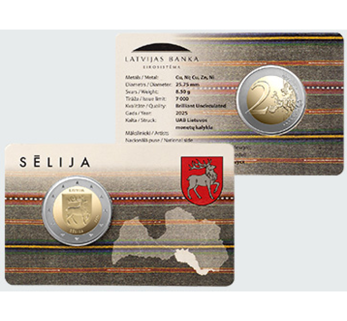 Lettonia 2 euro fdc 2025 - Sēlija