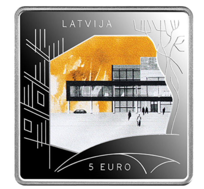 Lettonia 5 euro argento proof 2024 - Costruire l'incostruito