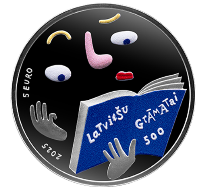 Lettonia 5 euro argento proof 2025 - Libro lettone – 500