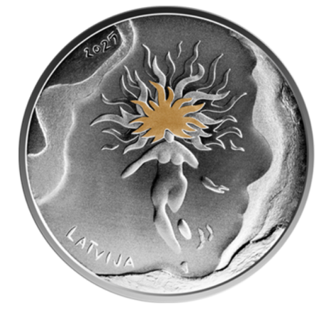 Lettonia 5 euro argento proof 2025 - Sole e vento