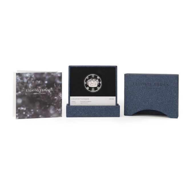 Lettonia 5 euro argento proof 2026 - Corona nuziale