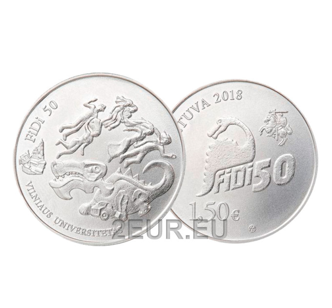 Lituania 1,5 euro UNC 2018 - 50° Giornata dei Fisici dell'Università di Vilnius