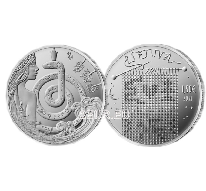Lituania 1,5 euro UNC 2021 - Eglė - Queen of Serpents
