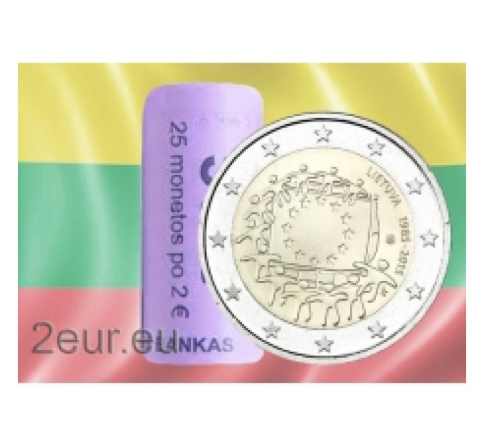 Lituania 2 euro UNC rotolo 2015 - 30 anni della bandiera dell'UE