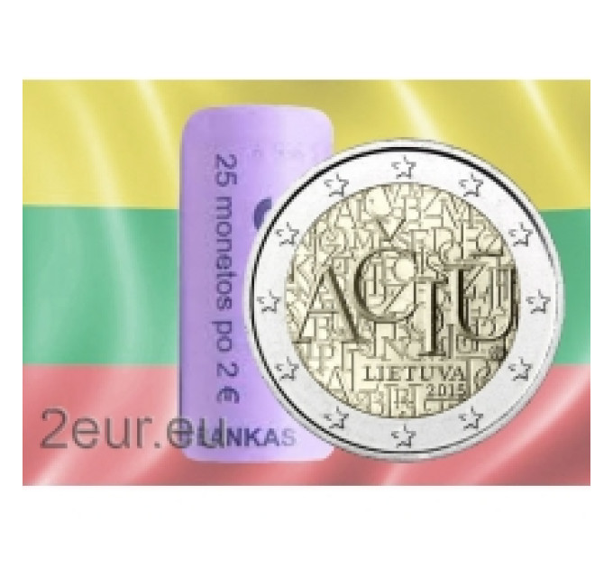 Lituania 2 euro UNC rotolo 2015 - Aciu: lingua lituana
