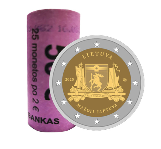 Lituania 2 euro UNC rotolo 2025 - Lituania Minore