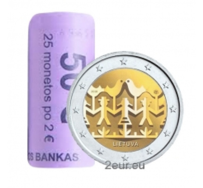 Lituania 2 euro UNC rotolo 2018 - Celebrazione della canzone lituana e della danza