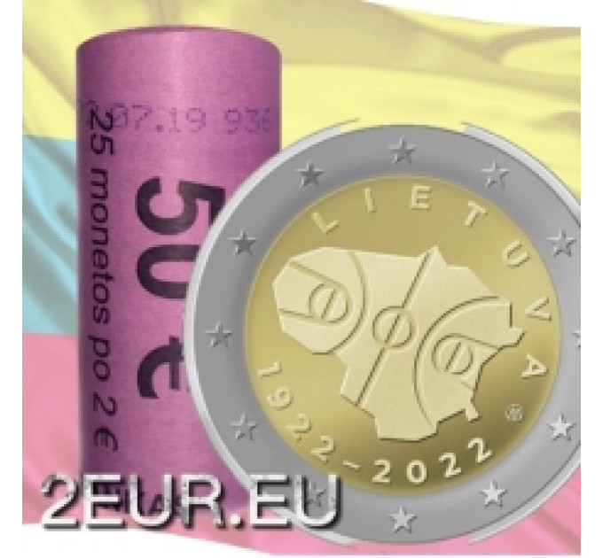 Lituania 2 euro UNC rotolo 2022 – 100 anni di basket in Lituania