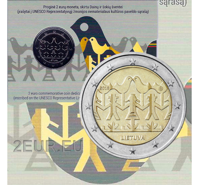 Lituania 2 euro fdc 2018 - Celebrazione di canti e balli 