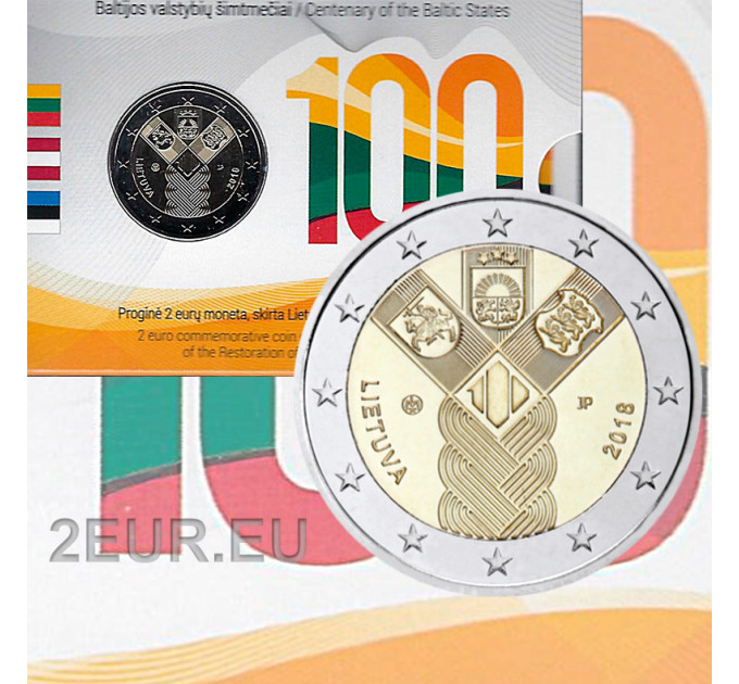 Lituania 2 euro BU 2018 - 100 anni di indipendenza degli Stati baltici  