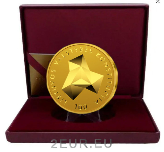 Lituania 50 euro oro proof 2022 - Centenario della Costituzione dello Stato della Lituania