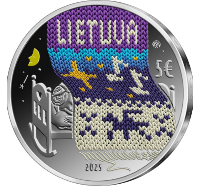 Lituania 5 euro argento proof 2025 - Ninne nanne