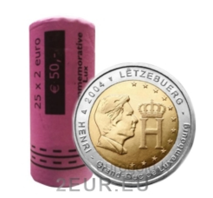 Lussemburgo 2 euro UNC rotolo 2004 - Il Granduca Henri