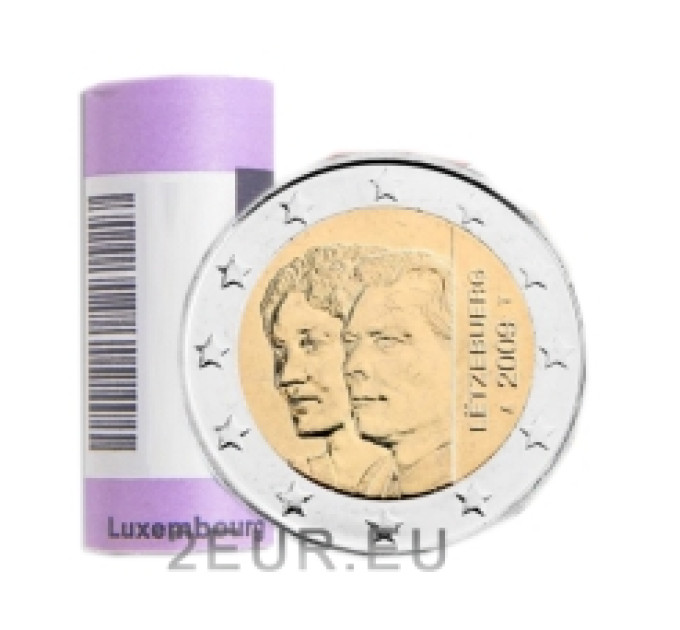 Lussemburgo 2 euro UNC rotolo 2009 - 90° anniversario dell'ascesa al trono della granduchessa Carlotta