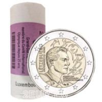 Lussemburgo 2 euro UNC rotolo 2023 - 25° anniversario dell'ammissione del Granduca Henri a membro del Comitato Olimpico Internazionale