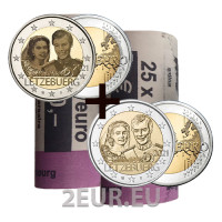 Lussemburgo 2 euro UNC rotolo 2021 - 40° anniversario di matrimonio del Granduca Henri e della Granduchessa Maria Teresa