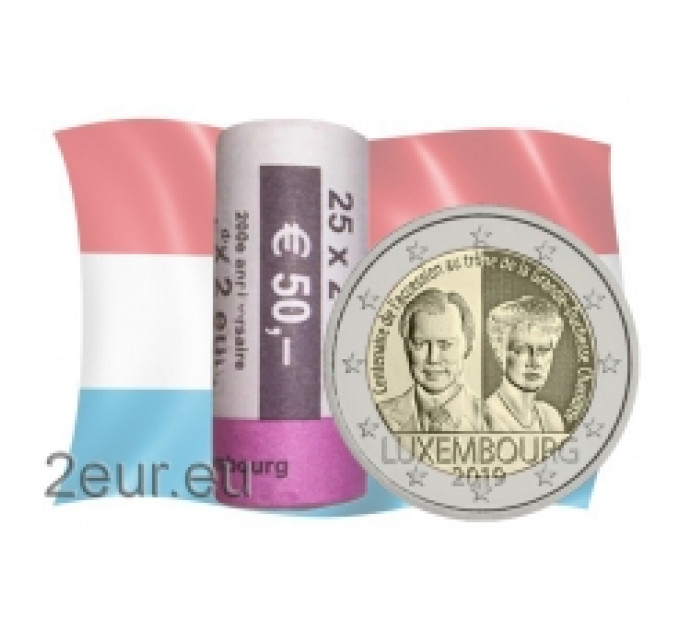 Lussemburgo 2 euro UNC rotolo 2019 - 100° anniversario dell'arrivo al trono e del matrimonio della granduchessa Carlotta