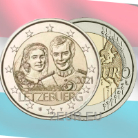 Lussemburgo 2 euro UNC 2021- 40° anniversario di matrimonio della granduchessa Maria Teresa con il granduca Enrico