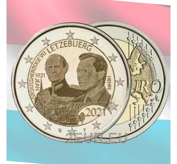 Lussemburgo 2 euro UNC 2021- 100° anniversario della nascita del Granduca Jean foto