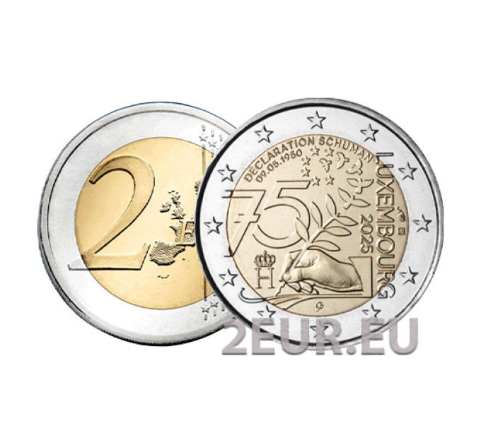 Lussemburgo 2 euro UNC 2025 - 75° anniversario della Dichiarazione Schuman