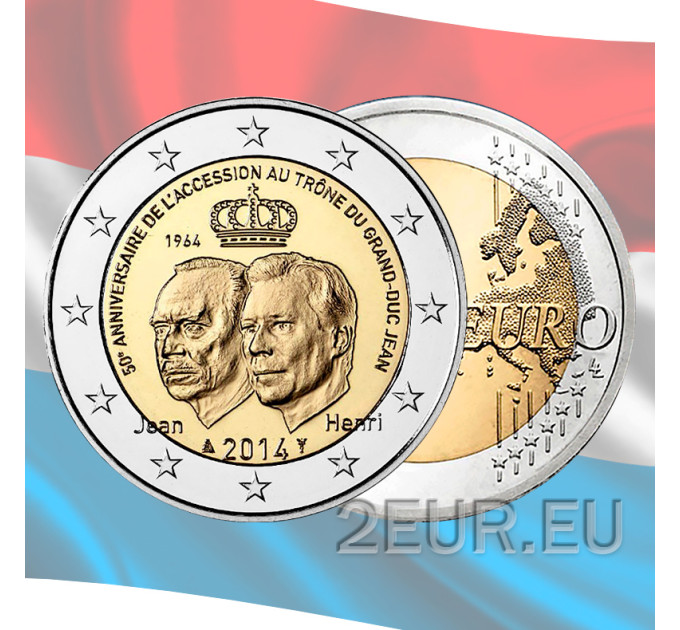 Lussemburgo 2 euro UNC 2014 - 50° Anniversario dell'Adesione al Trono del Granduca Jean