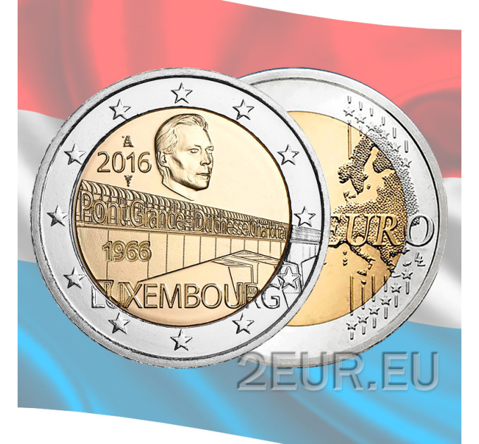 Lussemburgo 2 euro UNC 2016 - 50° Anniversario della Granduchessa Charlotte Bridge