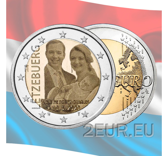 Lussemburgo 2 euro UNC 2020 - Nascita del principe Carlo foto