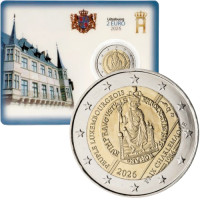 Lussemburgo 2 euro fdc 2026 - 40° ANNIVERSARIO DELL'ASSEGNAZIONE DEL PREMIO INTERNAZIONALE CARLO MAGNINE AL POPOLO LUSSEMBURGO