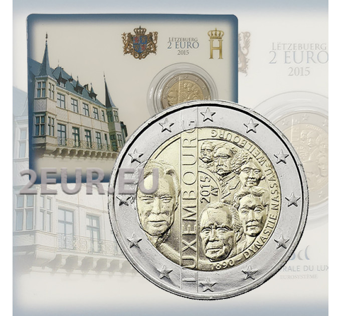Lussemburgo 2 euro fdc 2015 - 125° anniversario della Casa di Nassau-Weilburg