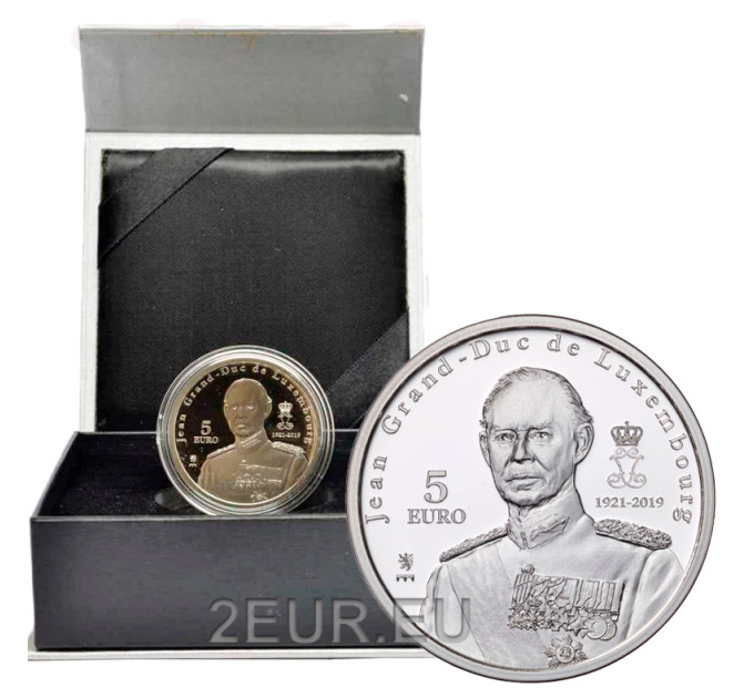 Lussemburgo 5 euro argento Proof 2019 - Granduca Jean